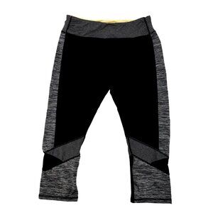 Kyodan Womens Black & Gray Colorblock Athletic Leggings G/L Nylon/Spandex Stretc